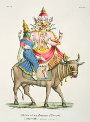 Shiva et Parvati, gravé par de Marlet